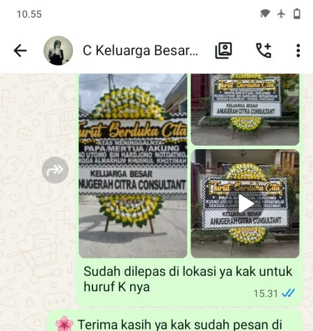 Pengiriman Papan Bunga Duka Cimone
